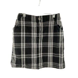 Hollister Women's Plaid Ultra High Rise Mini Skirt XS Black White Neutral